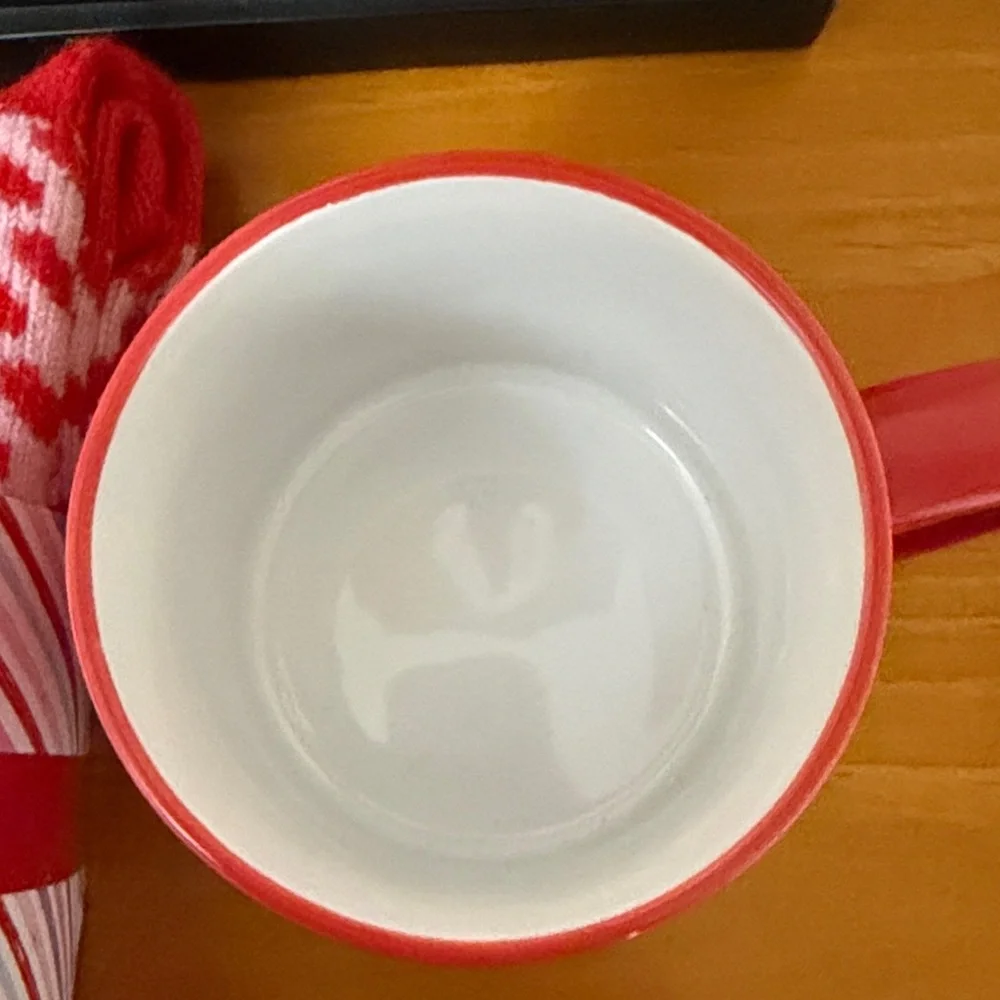 Red Heart Cozy Knit Lounge Socks and Heart Mug Gift Set